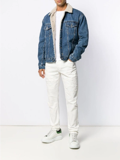 Shop Balmain Slim Jeans In White