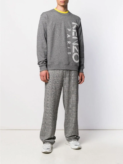 Shop Kenzo Logo Sweatshirt In Grey