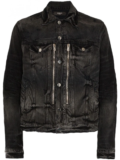 Shop Amiri Denim Jacket In Black