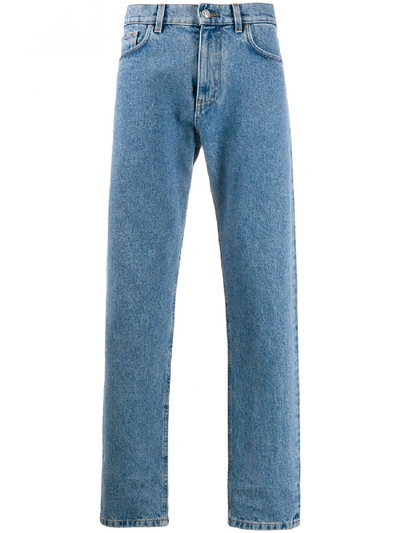 Shop Versace Slim Denim Jeans In Blue