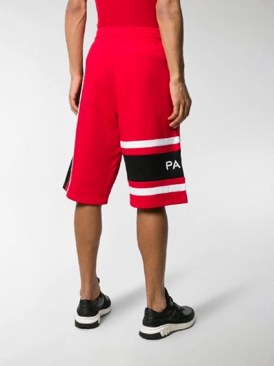Shop Givenchy Logo Cotton Bermuda Shorts In Red