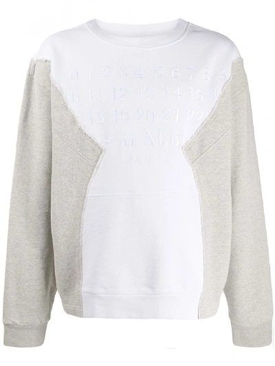 Shop Maison Margiela Print Cotton Sweatshirt In White