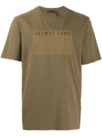 Shop Helmut Lang Patch Cotton T-shirt In Green