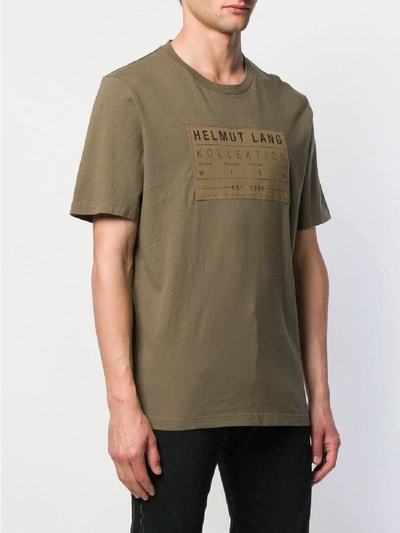 Shop Helmut Lang Patch Cotton T-shirt In Green