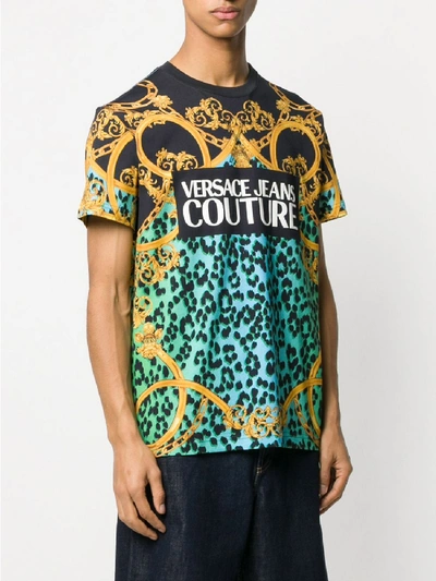 Shop Versace Jeans Couture Cotton Mixed Print T-shirt In Multicolor
