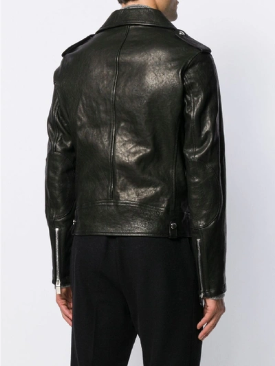 Shop Emporio Armani Classic Biker Jacket In Black