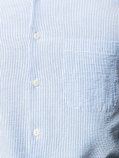 Ymc You Must Create Micro-stripe Shirt In Blue