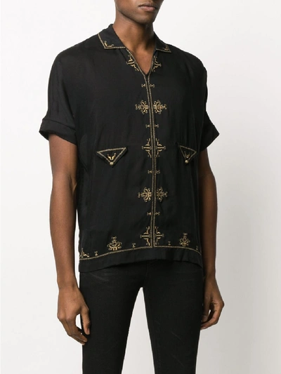 Shop Saint Laurent Silk Shirt In Black