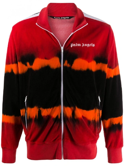 Shop Palm Angels Tie Dye Chenille Track Jkt In Red
