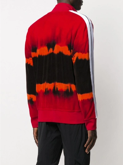 Shop Palm Angels Tie Dye Chenille Track Jkt In Red