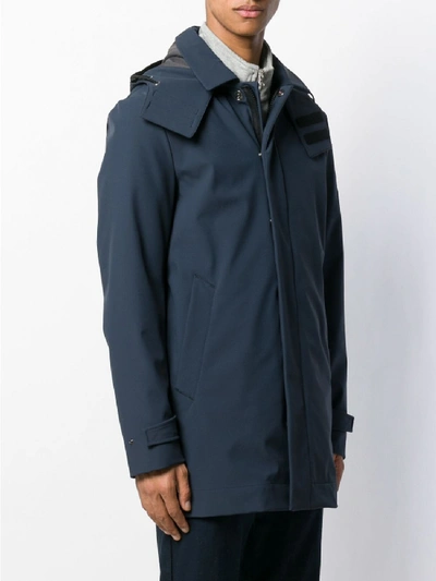 Shop Peuterey Wool Coat In Blue