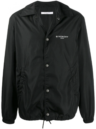 Shop Givenchy Logo Print Winter Jacket In Black