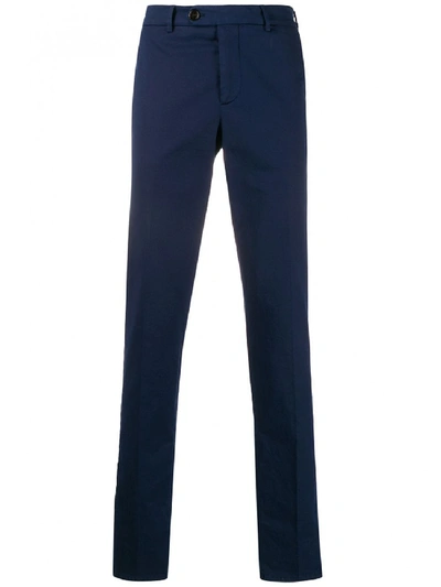 Shop Brunello Cucinelli Cotton Trousers In Blue