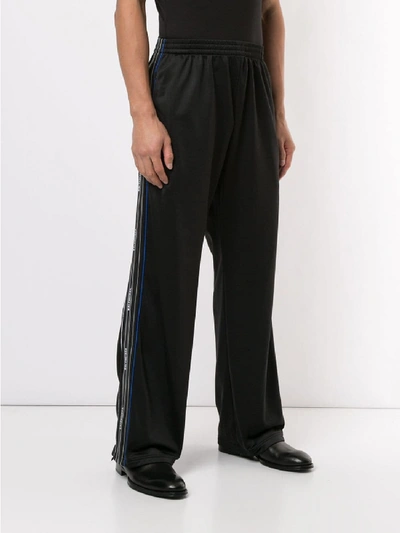 Shop Balenciaga Tracksuit Pants With Side Stripes Have An Elastic Belt In Black