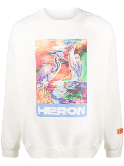 Shop Heron Preston Heron Crewneck Sweater In White