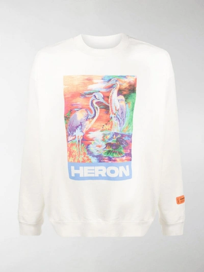 Shop Heron Preston Heron Crewneck Sweater In White