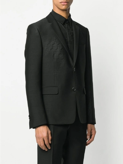 Shop Fendi Wool Jacket In Black