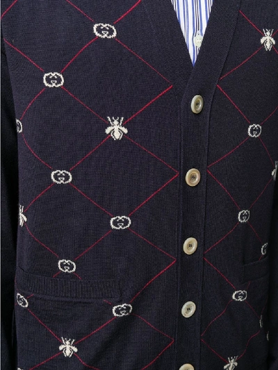 Shop Gucci Wool Cardigan In Blue