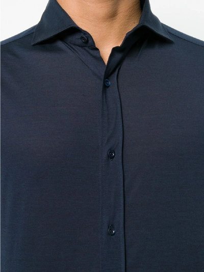Shop Brunello Cucinelli Silk Shirt In Blue