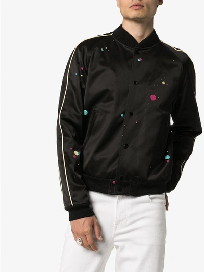 Shop Saint Laurent Teddy Galaxy Jacket In Black