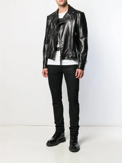 Shop Alexander Mcqueen Leather Jacket In Black