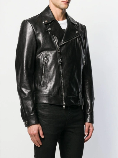 Shop Alexander Mcqueen Leather Jacket In Black