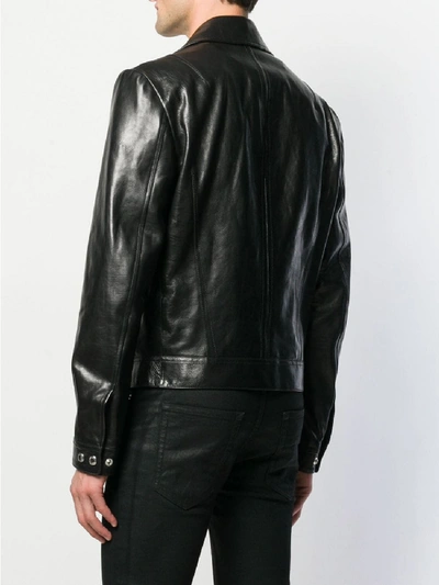 Shop Alexander Mcqueen Leather Jacket In Black