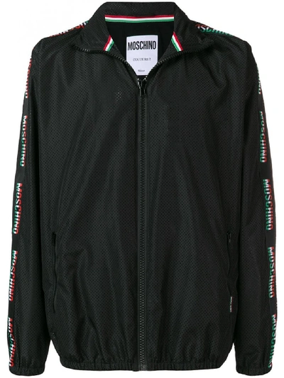 Shop Moschino Logo Winter Jacket In Black