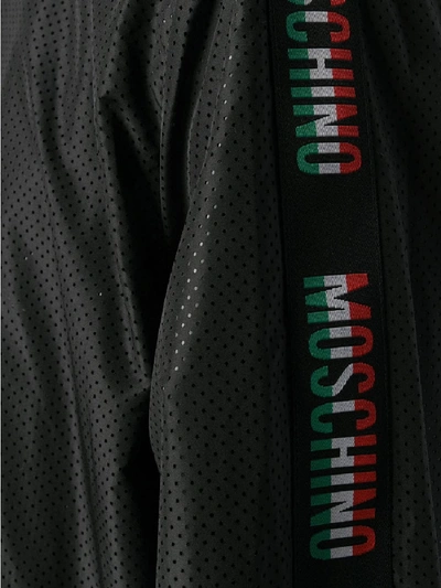 Shop Moschino Logo Winter Jacket In Black