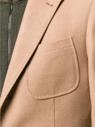 Shop Brunello Cucinelli Wool-cashmere Blend Single-breasted Blazer In Brown