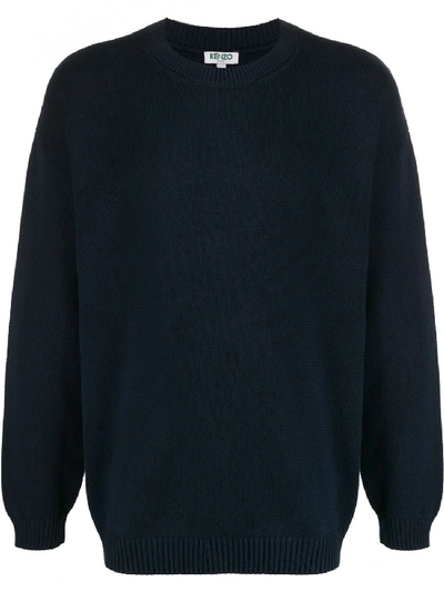 Shop Kenzo Logo Print Sweater In Blue