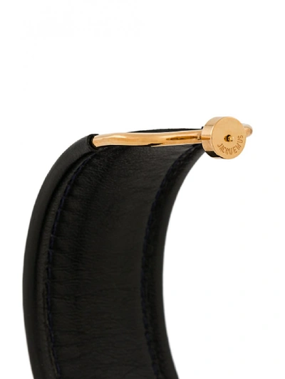 Shop Jacquemus Leather Earrings In Black