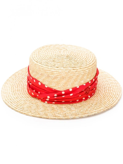 Shop Maison Michel Kiki Straw Hat In Beige