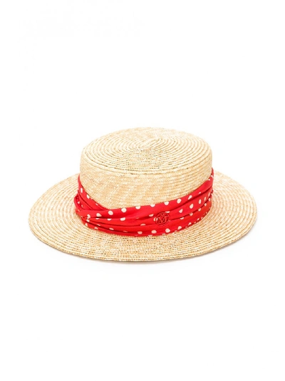 Shop Maison Michel Kiki Straw Hat In Beige