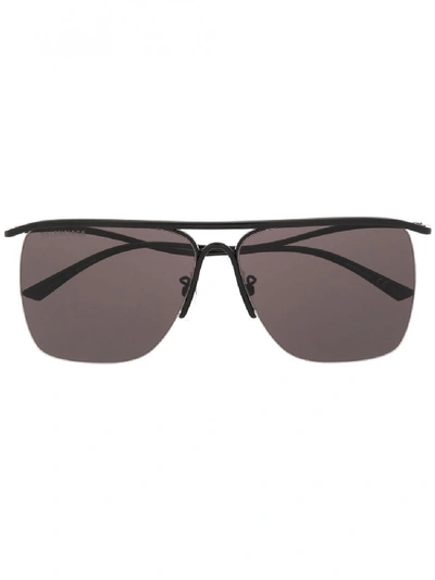 Shop Balenciaga Curve Navig Sunglasses In Black