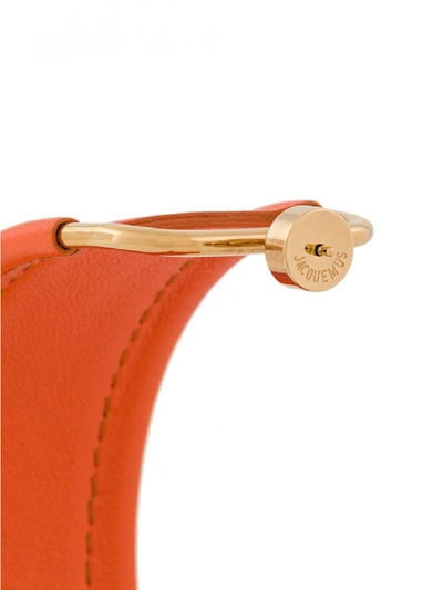 Shop Jacquemus Leather Earrings In Orange