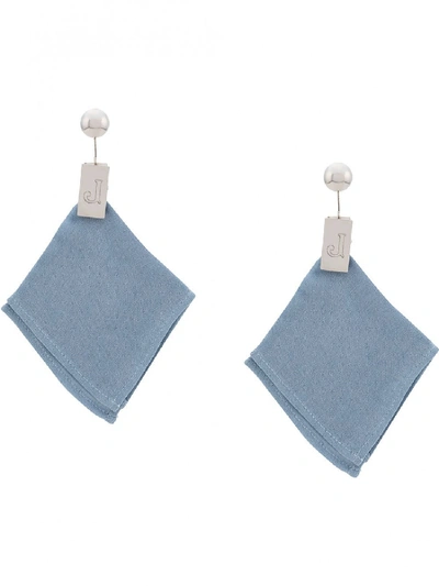 Shop Jacquemus Les Mouchoirs Earrings In Blue