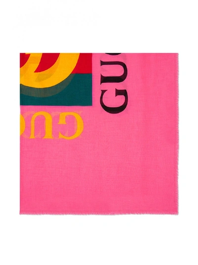 Shop Gucci Gg Logo Shawl In Pink
