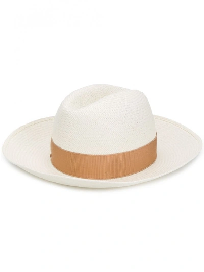 Shop Borsalino Claudette Hat In White