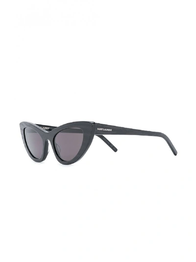 Shop Saint Laurent Zebra Print Sunglasses In Black