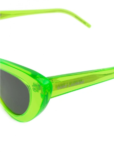 Shop Saint Laurent New Wave Lily Sunglasses In Green