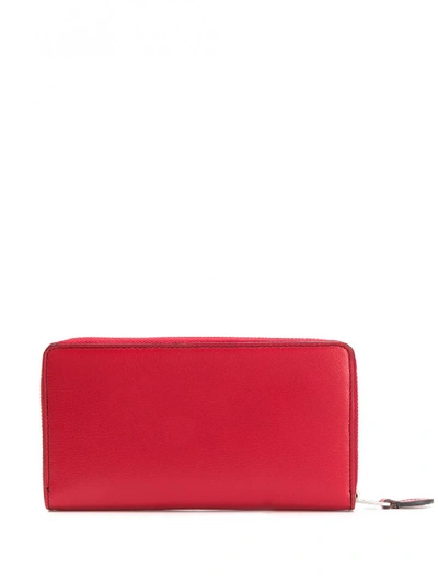 Shop Alexander Mcqueen Zip Around Continental Leather Wallet In Red