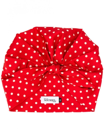 Shop Maison Michel Silk Turban In Red