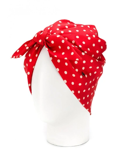 Shop Maison Michel Silk Turban In Red