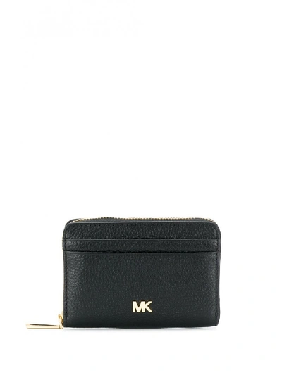 Shop Michael Michael Kors Mott Leather Coin Card Case In Black