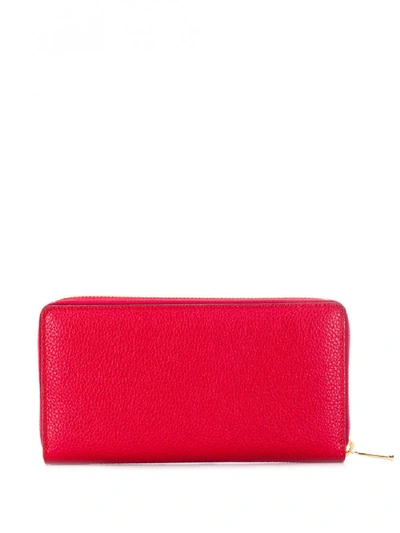 Shop Gucci Zumi Leather Wallet In Red