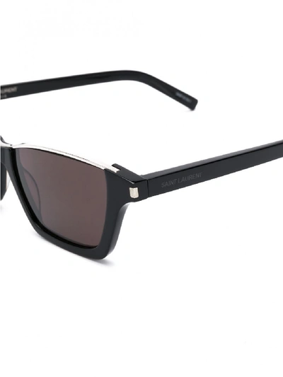 Shop Saint Laurent New Wave Sunglasses In Black