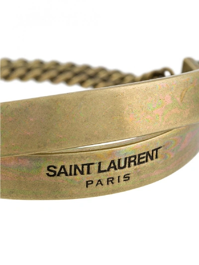 Shop Saint Laurent Ysl Bracelet In Bronze