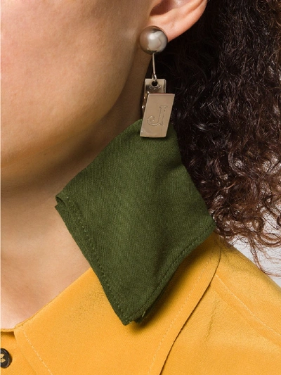 Shop Jacquemus Les Mouchoirs Earrings In Brown