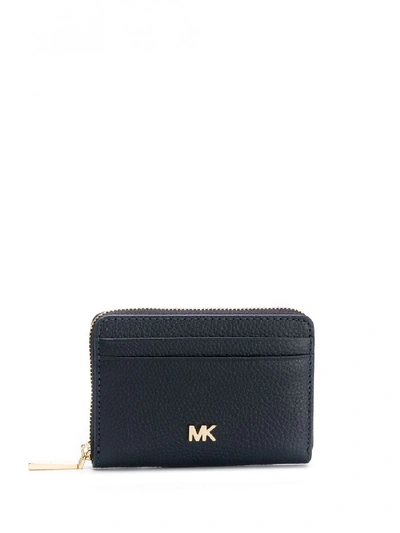 Shop Michael Michael Kors Mott Leather Coin Card Case In Blue